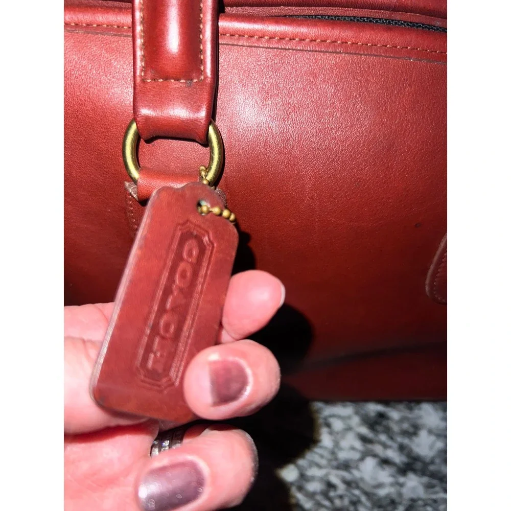 Vintage Coach Baxter 9903 Bordeaux Burgundy Glove Tanned Leather Satchel USA KMM